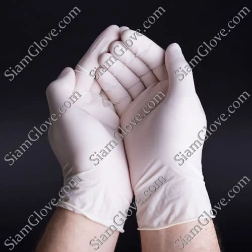Medical latex gloves for healthcare and industrial use, hygienic and durable, perfect for protective safety.